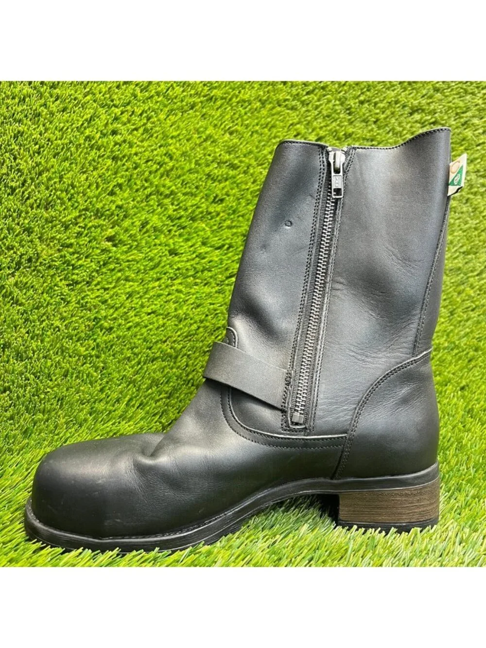 Mellow Walk Vanessa Womens Size 8.5 Black Steel Toe Motorcycle Engineer Boots